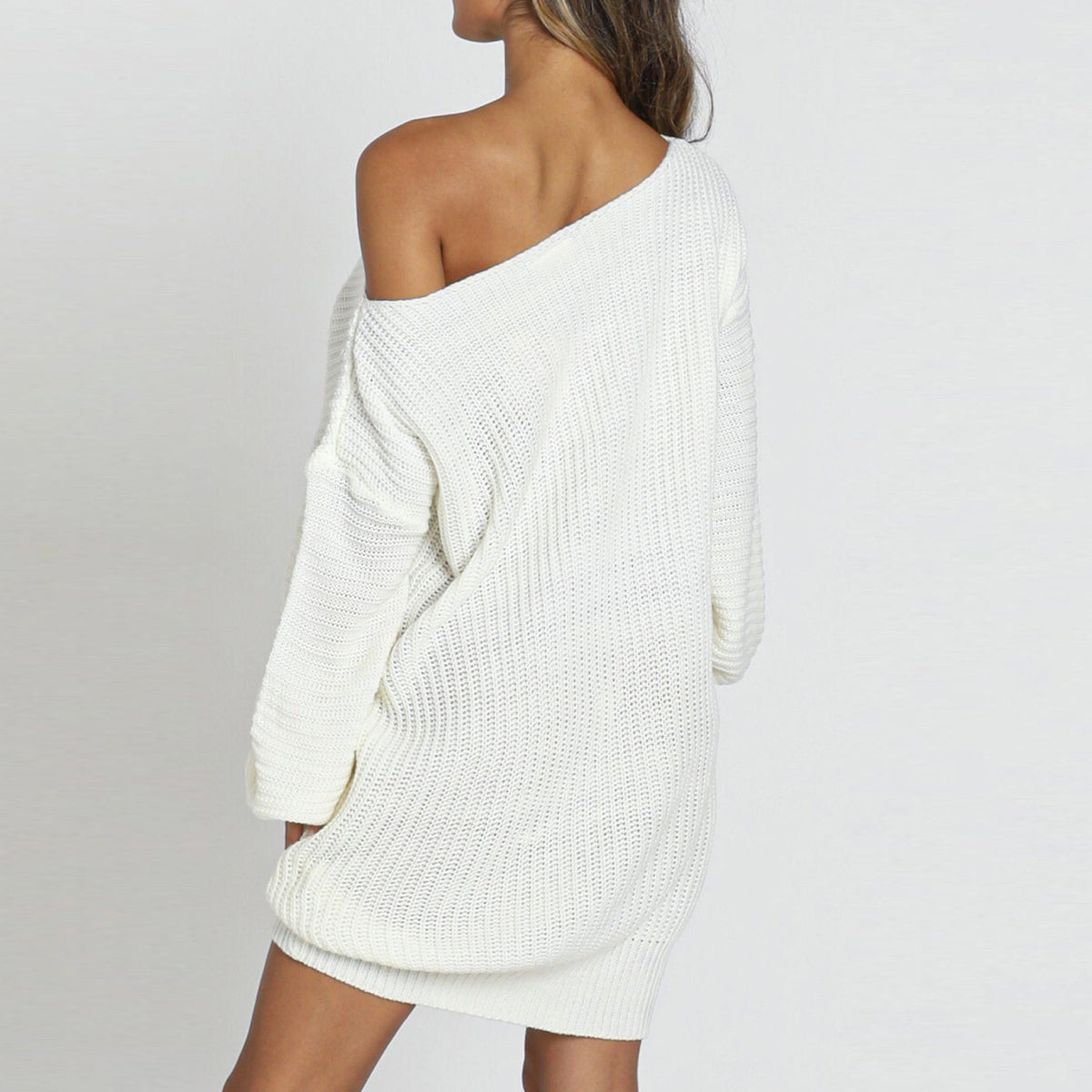Damaris Versatile Off-Shoulder Sweater Dress