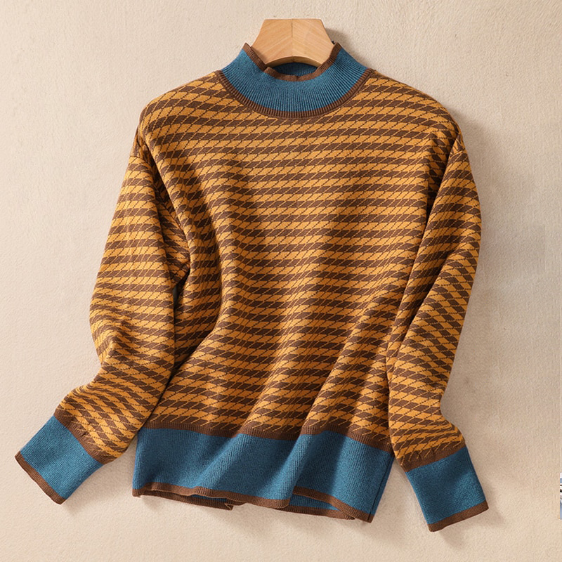 Calienne Casual Houndstooth Sweater