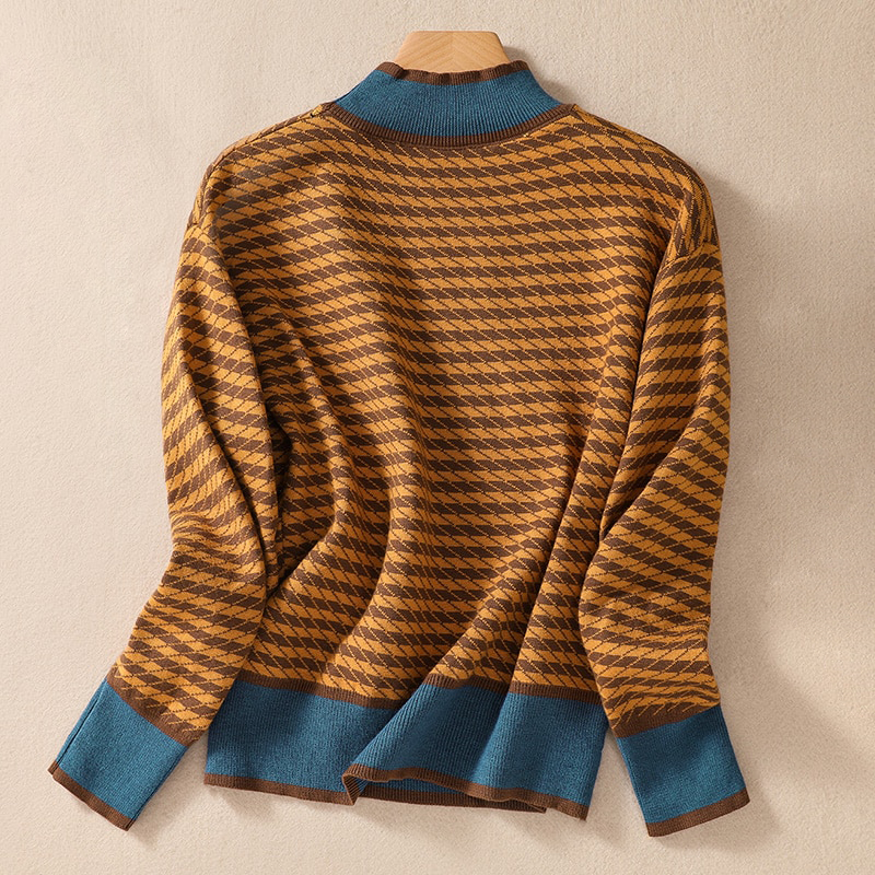 Calienne Casual Houndstooth Sweater