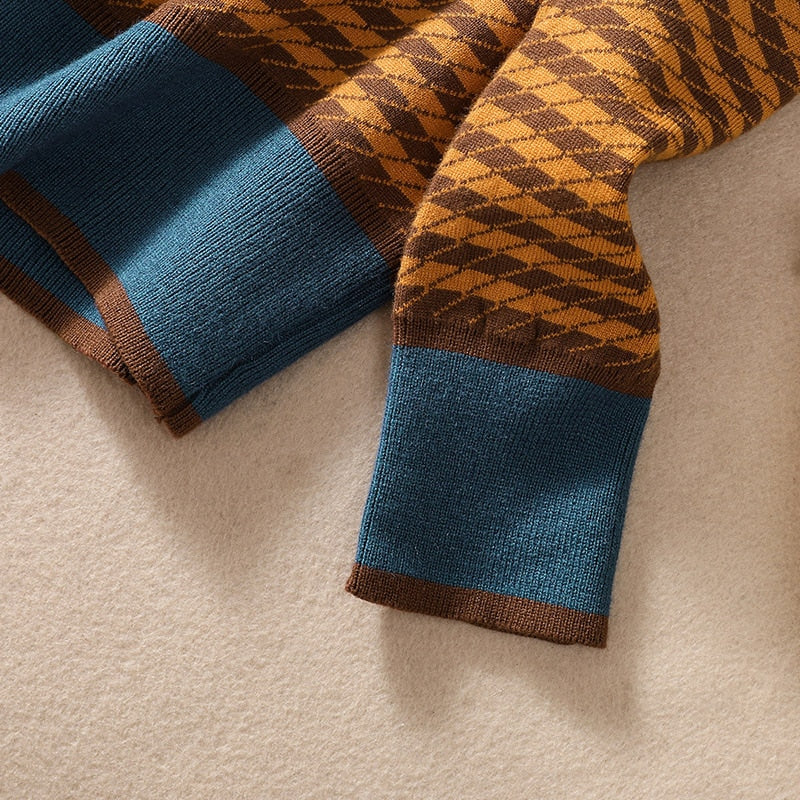 Calienne Casual Houndstooth Sweater