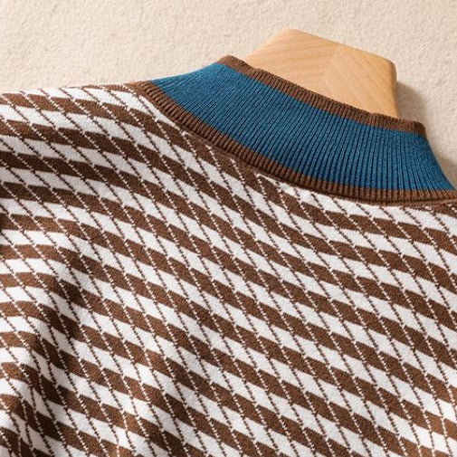 Calienne Casual Houndstooth Sweater