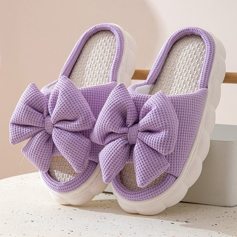 Sienna Stylish Chunky Ribbon Slides