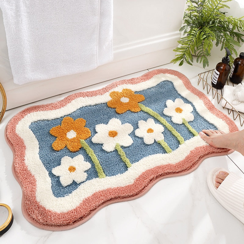 Floral Highly Absorbent Floor Mat