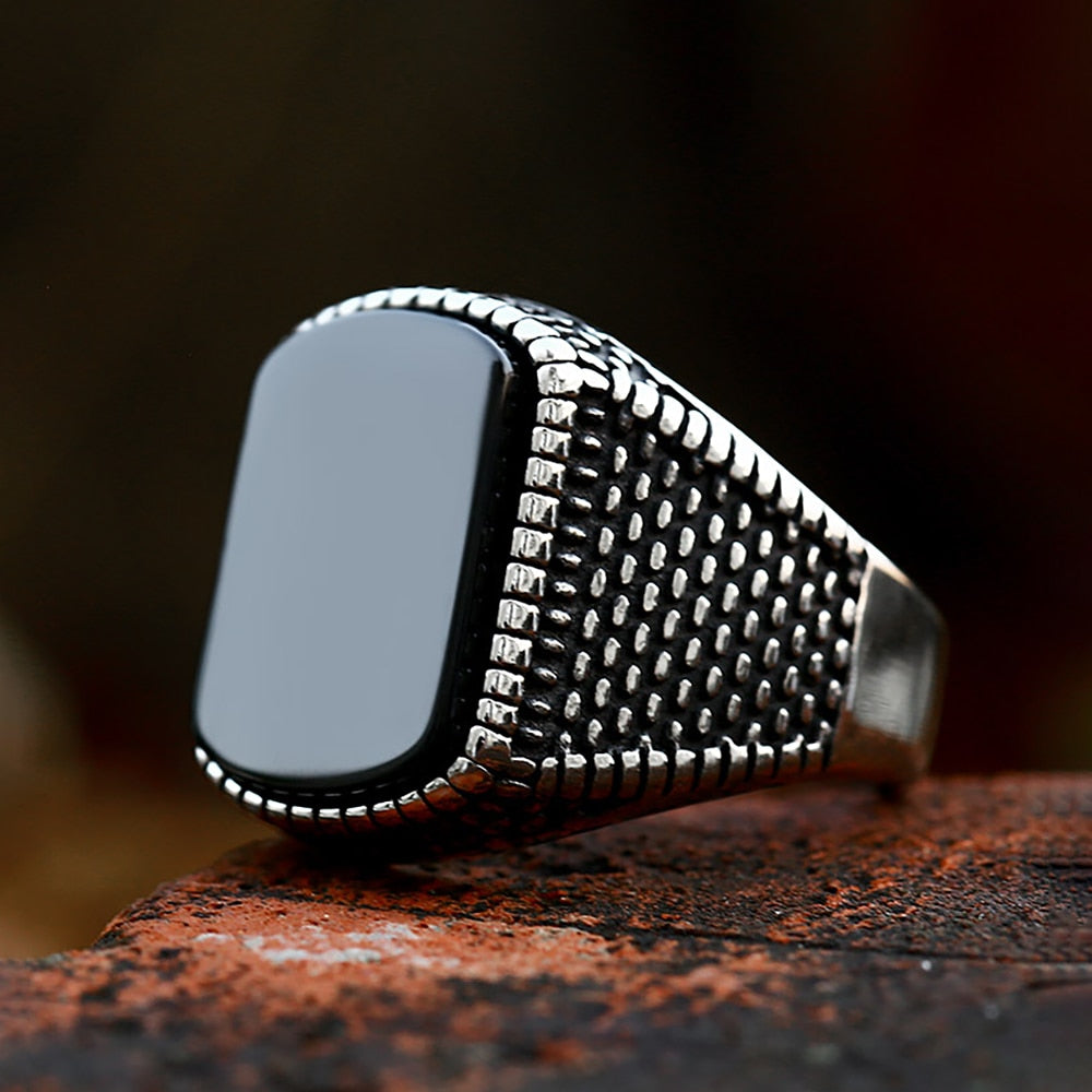 Raven Midnight Steel Ring