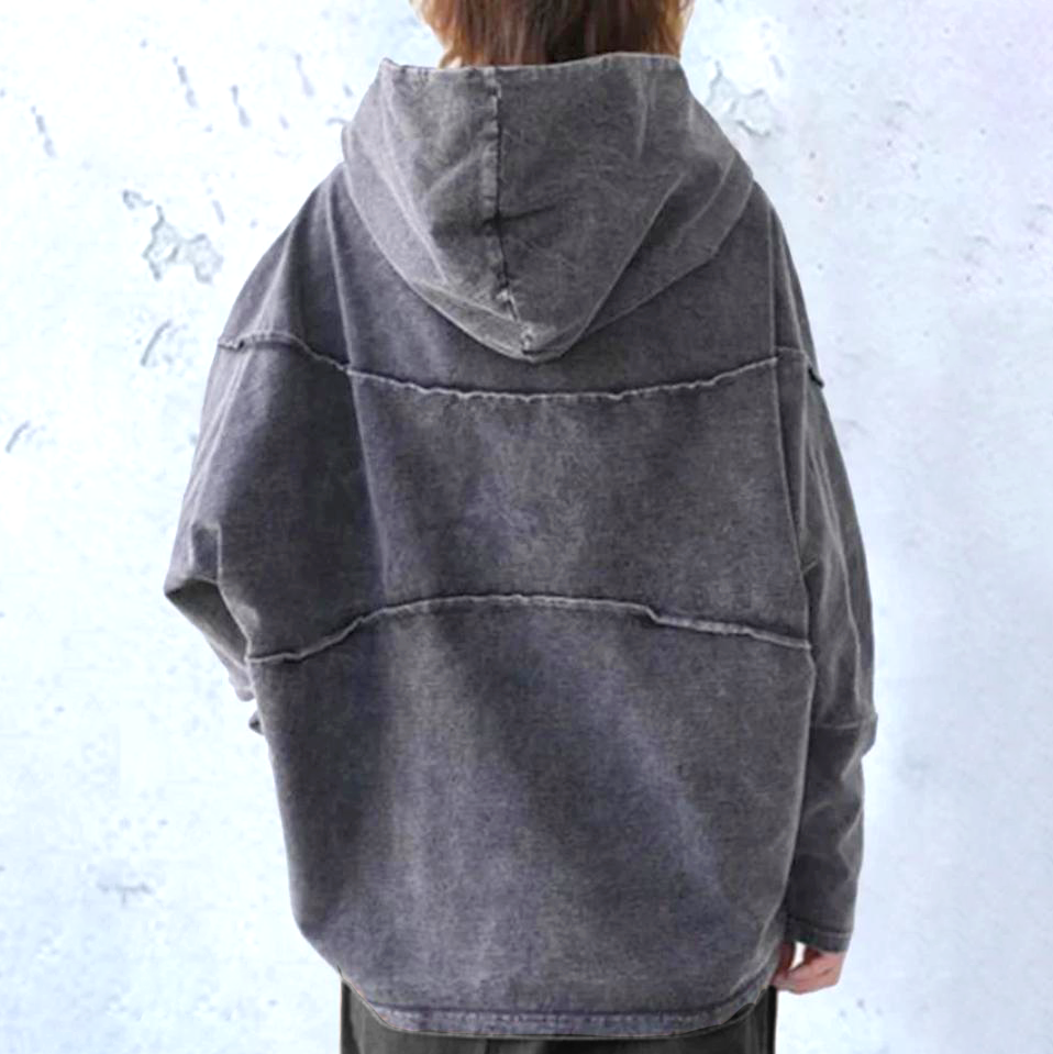 Damaris Selvedge Denim Hooded Sweater