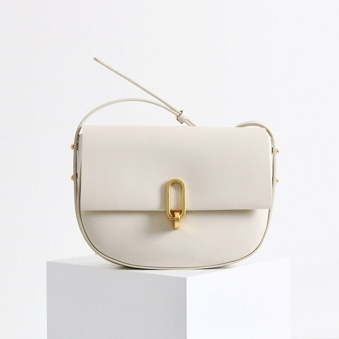 Calienne Classic Leather Saddle Bag