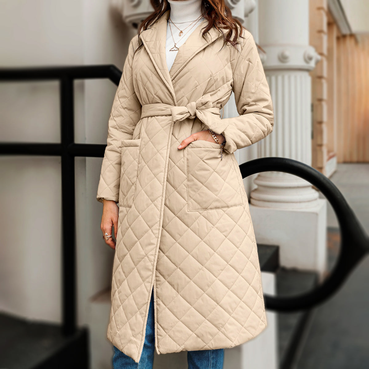 Scarlett Minimalist Belted Puffer Coat
