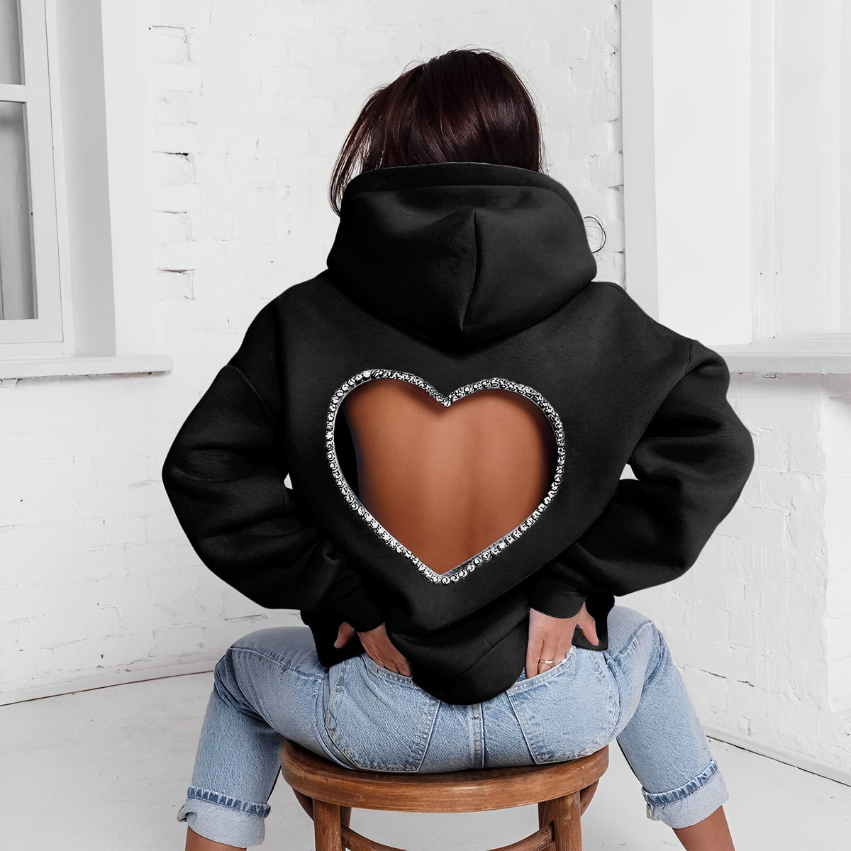 Crystal Heart Comfy Hoodie