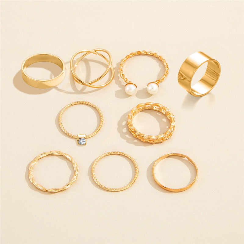 Aurelia Sleek Gold Ring Set
