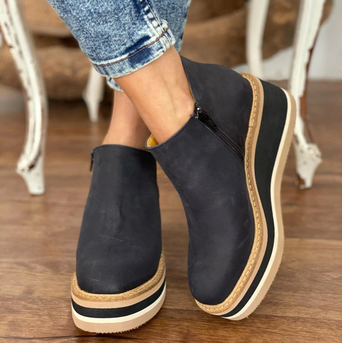 Emilia-Calou Summerly Platform Booties