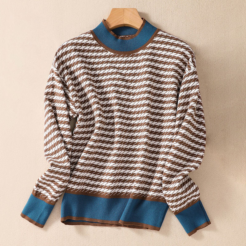 Calienne Casual Houndstooth Sweater