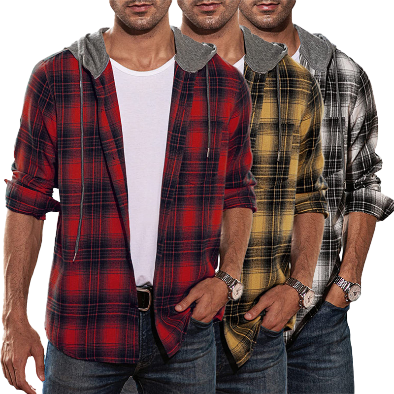 Valentino Plaid Hooded Shirt