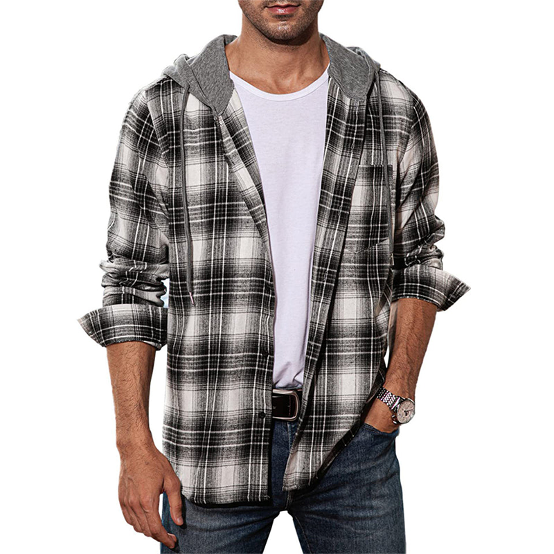 Valentino Plaid Hooded Shirt