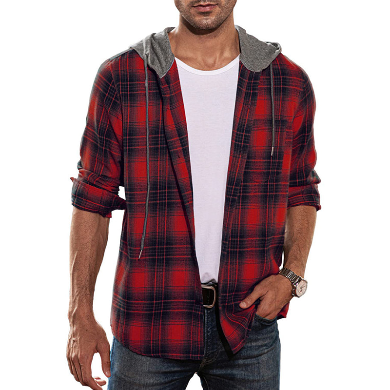 Valentino Plaid Hooded Shirt