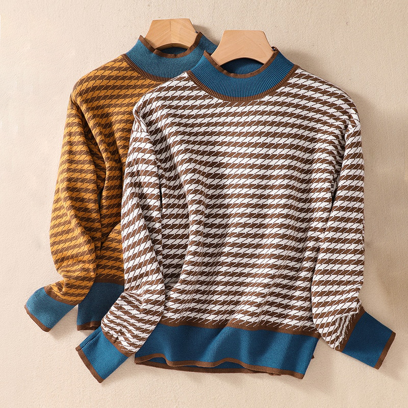 Calienne Casual Houndstooth Sweater