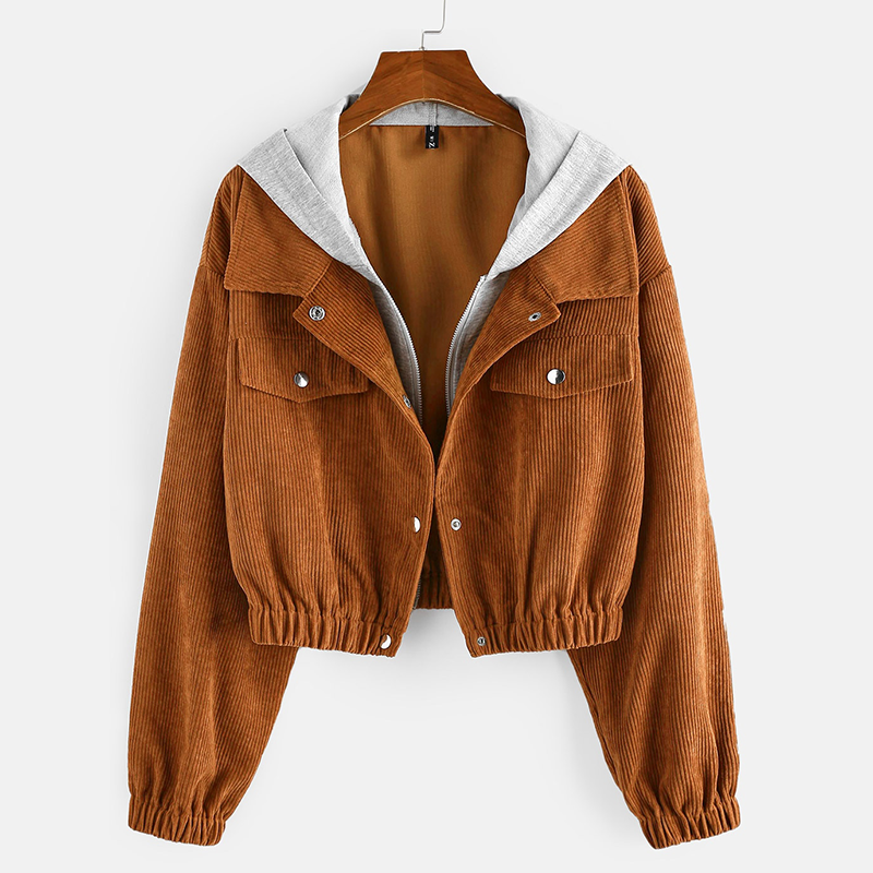 Romina Vintage Corduroy Hooded Jacket