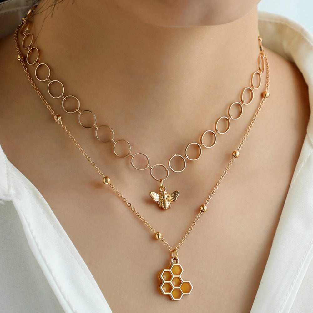 Double Layered Bee Necklace