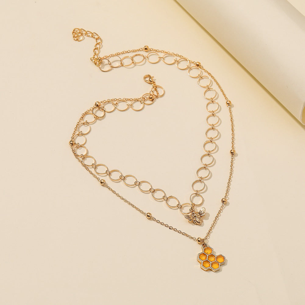 Double Layered Bee Necklace
