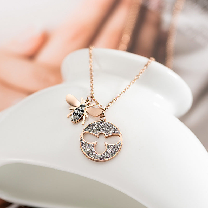 Elegant Crystal Bee Necklace