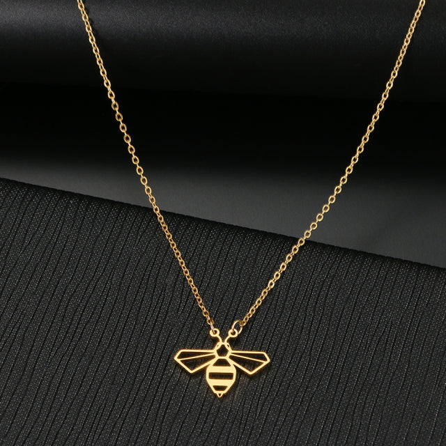 Classic Stainless Steel Bee Necklace